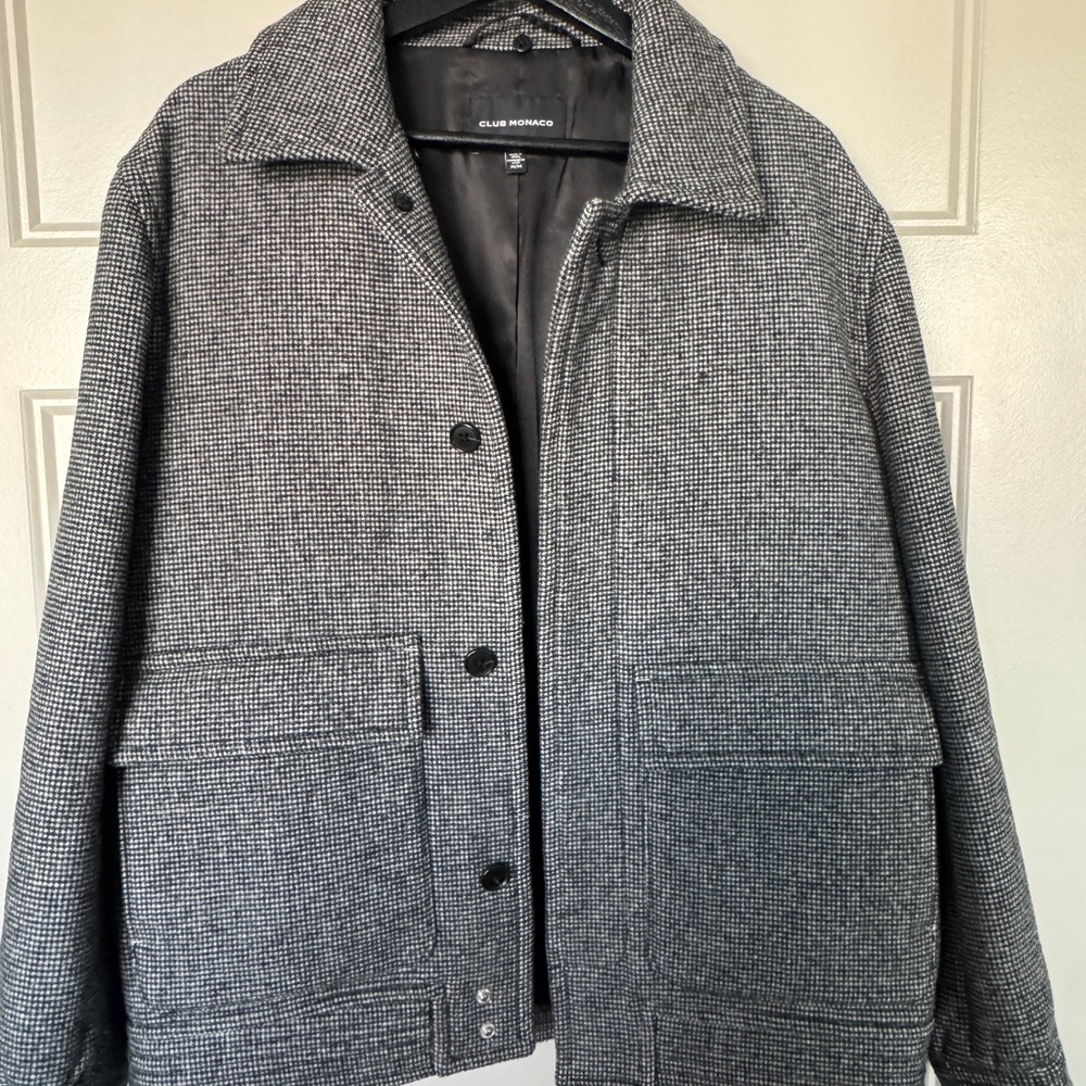 Club Monaco Black/Cream Jacket with Removable Collar - Picture 3 of 5